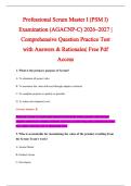 Professional Scrum Master I &lpar;PSM I&rpar; &NewLine;Examination &lpar;AGACNP-C&rpar; 2026&ndash;2027 &vert; &NewLine;Comprehensive Question Practice Test &NewLine;with Answers & Rationales&vert; Free Pdf &NewLine;Access