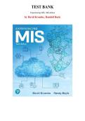 Test Bank for Experiencing MIS&comma; 10th edition by David Kroenke&comma; Randall Boyle&comma; Chapter 1-12 &vert; All Chapters