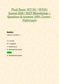 Final Exam&colon; SCI 251 &sol; SCI251 &lpar;Latest 2026 &sol; 2027&rpar; Microbiology &vert; Questions & Answers 100&percnt; Correct - Nightingale