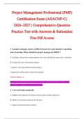 Project Management Professional &lpar;PMP&rpar; &NewLine;Certification Exam &lpar;AGACNP-C&rpar; &NewLine;2026&ndash;2027 &vert; Comprehensive Question &NewLine;Practice Test with Answers & Rationales&vert; &NewLine;Free Pdf Access