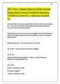 ATT Test 7 Exam Newest 2026 Actual Exam And Correct Detailed Answers &lpar;Verified Answers&rpar; &vert; Already Graded A&plus;