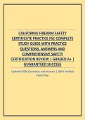 CALIFORNIA FIREARM SAFETY CERTIFICATE PRACTICE FSC COMPLETE STUDY GUIDE WITH PRACTICE QUESTIONS&comma; ANSWERS AND COMPREHENSIVE SAFETY CERTIFICATION REVIEW