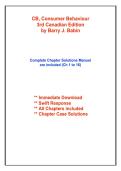 CB Consumer Behaviour 3rd Canadian Edition Solutions &vert; J&period; Babin Complete Study Guide