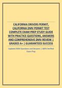 CALIFORNIA DRIVERS PERMIT&comma; CALIFORNIA DMV PERMIT TEST COMPLETE EXAM PREP STUDY GUIDE WITH PRACTICE QUESTIONS&comma; ANSWERS AND COMPREHENSIVE DMV REVIEW