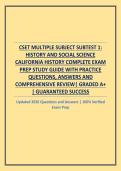 CSET MULTIPLE SUBJECT SUBTEST 1&colon; HISTORY AND SOCIAL SCIENCE CALIFORNIA HISTORY COMPLETE EXAM PREP STUDY GUIDE WITH PRACTICE QUESTIONS&comma; ANSWERS AND COMPREHENSIVE REVIEW