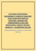 CALIFORNIA PROFESSIONAL RESPONSIBILITY COMPLETE EXAM PREP STUDY GUIDE WITH PRACTICE QUESTIONS&comma; ANSWERS AND COMPREHENSIVE ETHICS AND PROFESSIONAL CONDUCT REVIEW