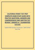 CALIFORNIA PERMIT TEST PREP COMPLETE EXAM STUDY GUIDE WITH PRACTICE QUESTIONS&comma; ANSWERS AND COMPREHENSIVE DMV WRITTEN TEST REVIEW