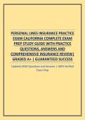 PERSONAL LINES INSURANCE PRACTICE EXAM CALIFORNIA COMPLETE EXAM PREP STUDY GUIDE WITH PRACTICE QUESTIONS&comma; ANSWERS AND COMPREHENSIVE INSURANCE REVIEW
