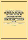 CALIFORNIA LIFE ACCIDENT AND HEALTH EXAM PRACTICE COMPLETE STUDY GUIDE WITH PRACTICE QUESTIONS&comma; ANSWERS AND COMPREHENSIVE INSURANCE LICENSE REVIEW