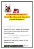 LEO Certification Exam 2026&sol;2027 &vert; 500&plus; Questions & Answers &vert; Patrol&comma; Traffic Stops&comma; Investigations&comma; Use of Force&comma; Utah Law & Officer Safety &vert; Utah Law Enforcement