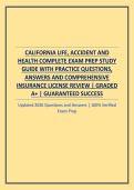 CALIFORNIA LIFE&comma; ACCIDENT AND HEALTH COMPLETE EXAM PREP STUDY GUIDE WITH PRACTICE QUESTIONS&comma; ANSWERS AND COMPREHENSIVE INSURANCE LICENSE REVIEW