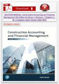 SOLUTION MANUAL&colon; Construction Accounting and Financial Management 4th Edition by Steven J&period; Peterson &vert; Chapters 1&ndash;18 &vert; Complete Latest Version 2026&ndash;2027