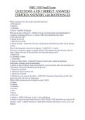 NSG 318 Final Exam &NewLine; QUESTIONS AND CORRECT ANSWERS &NewLine;VERIFIED ANSWERS with RATIONALES 