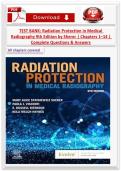 TEST BANK&colon; Radiation Protection in Medical Radiography 9th Edition by Sherer &vert; Chapters 1&ndash;14 &vert; Complete Questions & Answers