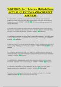 WGU D669 - Early Literacy Methods Exam &NewLine;ACTUAL QUESTIONS AND CORRECT &NewLine;ANSWERS