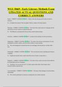 WGU D669 - Early Literacy Methods Exam &NewLine;UPDATED ACTUAL QUESTIONS AND &NewLine;CORRECT ANSWERS