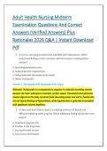 Adult Health Nursing Midterm &NewLine;Examination Questions And Correct &NewLine;Answers &lpar;Verified Answers&rpar; Plus &NewLine;Rationales 2026 Q&A &vert; Instant Download &NewLine;Pdf 