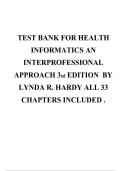 Health Informatics&colon; An Interprofessional Approach&comma; 3rd Edition by Lynda R&period; Hardy &ndash; Complete Test Bank