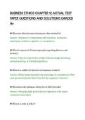BUSINESS ETHICS CHAPTER 12 ACTUAL TEST&NewLine;PAPER QUESTIONS AND SOLUTIONS GRADED&NewLine;A&plus;&NewLine;