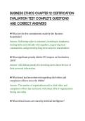 BUSINESS ETHICS CHAPTER 12 CERTIFICATION&NewLine;EVALUATION TEST COMPLETE QUESTIONS&NewLine;AND CORRECT ANSWERS