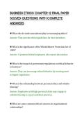 BUSINESS ETHICS CHAPTER 12 FINAL PAPER&NewLine;SOLVED QUESTIONS WITH COMPLETE&NewLine;ANSWERS&NewLine;