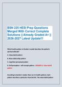 BSN 225 HESI Prep Questions &NewLine;Merged With Correct Complete &NewLine;Solutions &vert;&vert; Already Graded A&plus; &vert;&vert; &NewLine;2026-2027 Latest Update&excl;&excl;&excl;
