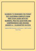 NUMBERS TO REMEMBER FOR PERMIT TEST CALIFORNIA COMPLETE EXAM PREP STUDY GUIDE WITH KEY NUMBERS&comma; PRACTICE QUESTIONS AND COMPREHENSIVE DMV REVIEW