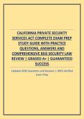 CALIFORNIA PRIVATE SECURITY SERVICES ACT COMPLETE EXAM PREP STUDY GUIDE WITH PRACTICE QUESTIONS&comma; ANSWERS AND COMPREHENSIVE BSIS SECURITY LAW REVIEW