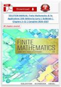 SOLUTION MANUAL&colon; Finite Mathematics & Its Applications 13th Edition by Larry J&period; Goldstein &vert; Chapters 1&ndash;12 &vert; Complete 2026&ndash;2027