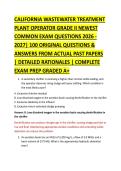 CALIFORNIA WASTEWATER TREATMENT &NewLine;PLANT OPERATOR GRADE II NEWEST &NewLine;COMMON EXAM QUESTIONS 2026 &NewLine;2027&vert; 100 ORIGINAL QUESTIONS & &NewLine;ANSWERS FROM ACTUAL PAST PAPERS &NewLine;&vert; DETAILED RATIONALES &vert; COMPLETE &NewLine;EXAM PREP GRADED A&plus; 