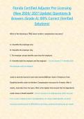 Florida Certified Adjuster Pre-Licensing &lpar;New 2026 2027 Update&rpar; Questions & Answers -Grade A- 100- Correct &lpar;Verified Solutions&rpar;&period;p