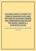 CALIFORNIA DRIVER'S ED PERMIT TEST COMPLETE EXAM PREP STUDY GUIDE WITH PRACTICE QUESTIONS&comma; ANSWERS AND COMPREHENSIVE DMV WRITTEN TEST REVIEW