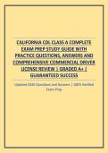 CALIFORNIA CDL CLASS A COMPLETE EXAM PREP STUDY GUIDE WITH PRACTICE QUESTIONS&comma; ANSWERS AND COMPREHENSIVE COMMERCIAL DRIVER LICENSE REVIEW