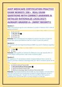 AHIP MEDICARE CERTIFICATION PRACTICE EXAM NEWEST&sol; 200  REAL EXAM QUESTIONS WITH CORRECT ANSWERS & DETAILED RATIONALES &lpar;2026&sol;2027&rpar; ALREADY GRADED A  &lpar;MOST RECENT&excl;&excl;&rpar;