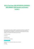 NR 511 Final Exam 2026 DIFFERENTIAL DIAGNOSIS AND PRIMARY CARE Questions and Answers Graded A 