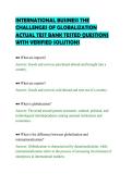 INTERNATIONAL BUSINESS THE&NewLine;CHALLENGES OF GLOBALIZATION&NewLine;ACTUAL TEST BANK TESTED QUESTIONS&NewLine;WITH VERIFIED SOLUTIONS&NewLine;
