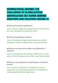 INTERNATIONAL BUSINESS THE&NewLine;CHALLENGES OF GLOBALIZATION&NewLine;CERTIFICATION TEST PAPER VERIFIED&NewLine;QUESTIONS AND SOLUTIONS GRADED A&plus;