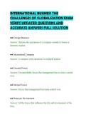 INTERNATIONAL BUSINESS THE&NewLine;CHALLENGES OF GLOBALIZATION EXAM&NewLine;SCRIPT UPDATED QUESTIONS AND&NewLine;ACCURATE ANSWERS FULL SOLUTION&NewLine;