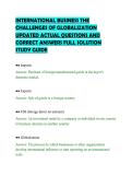 INTERNATIONAL BUSINESS THE&NewLine;CHALLENGES OF GLOBALIZATION&NewLine;UPDATED ACTUAL QUESTIONS AND&NewLine;CORRECT ANSWERS FULL SOLUTION&NewLine;STUDY GUIDE