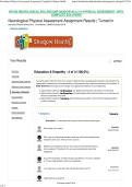 NR 509 NEUROLOGICAL EDU AND EMP SHADOW HEALTH PHYSICAL ASSESSMENT &vert; WITH COMPLETE SOLUTIONS