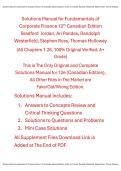 Solutions Manual For Fundamentals of Corporate Finance 12th &lpar;Canadian Edition&rpar; By Bradford  Jordan&comma; Ari Pandes&comma; Randolph Westerfield&comma; Stephen Ross&comma; Thomas Holloway&NewLine;
