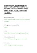 INTERNATIONAL ECONOMICS 5TH&NewLine;EDITION FEENSTRA COMPREHENSIVE&NewLine;EXAM SCRIPT SOLVED QUESTIONS&NewLine;GRADED A&plus;