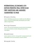 INTERNATIONAL ECONOMICS 5TH&NewLine;EDITION FEENSTRA FINAL PAPER EXAM&NewLine;PREP QUESTIONS AND ANSWERS&NewLine;GUARANTEED TO PASS&NewLine;