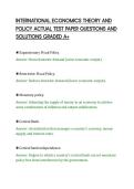 INTERNATIONAL ECONOMICS THEORY AND&NewLine;POLICY ACTUAL TEST PAPER QUESTIONS AND&NewLine;SOLUTIONS GRADED A&plus;