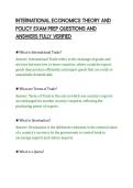 INTERNATIONAL ECONOMICS THEORY AND&NewLine;POLICY EXAM PREP QUESTIONS AND&NewLine;ANSWERS FULLY VERIFIED