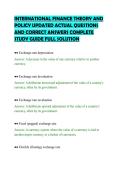 INTERNATIONAL FINANCE THEORY AND&NewLine;POLICY UPDATED ACTUAL QUESTIONS&NewLine;AND CORRECT ANSWERS COMPLETE&NewLine;STUDY GUIDE FULL SOLUTION&NewLine;