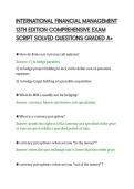 INTERNATIONAL FINANCIAL MANAGEMENT&NewLine;13TH EDITION COMPREHENSIVE EXAM&NewLine;SCRIPT SOLVED QUESTIONS GRADED A&plus;