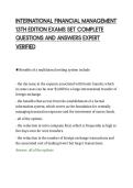 INTERNATIONAL FINANCIAL MANAGEMENT&NewLine;13TH EDITION EXAMS SET COMPLETE&NewLine;QUESTIONS AND ANSWERS EXPERT&NewLine;VERIFIED&NewLine;