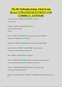 NR 283 Pathophysiology Final Exam &NewLine;Review UPDATED QUESTIONS AND &NewLine;CORRECT ANSWERS