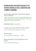 INTERNATIONAL MACROECONOMICS 11TH&NewLine;EDITION UPDATED ACTUAL QUESTIONS AND&NewLine;CORRECT ANSWERS&NewLine;